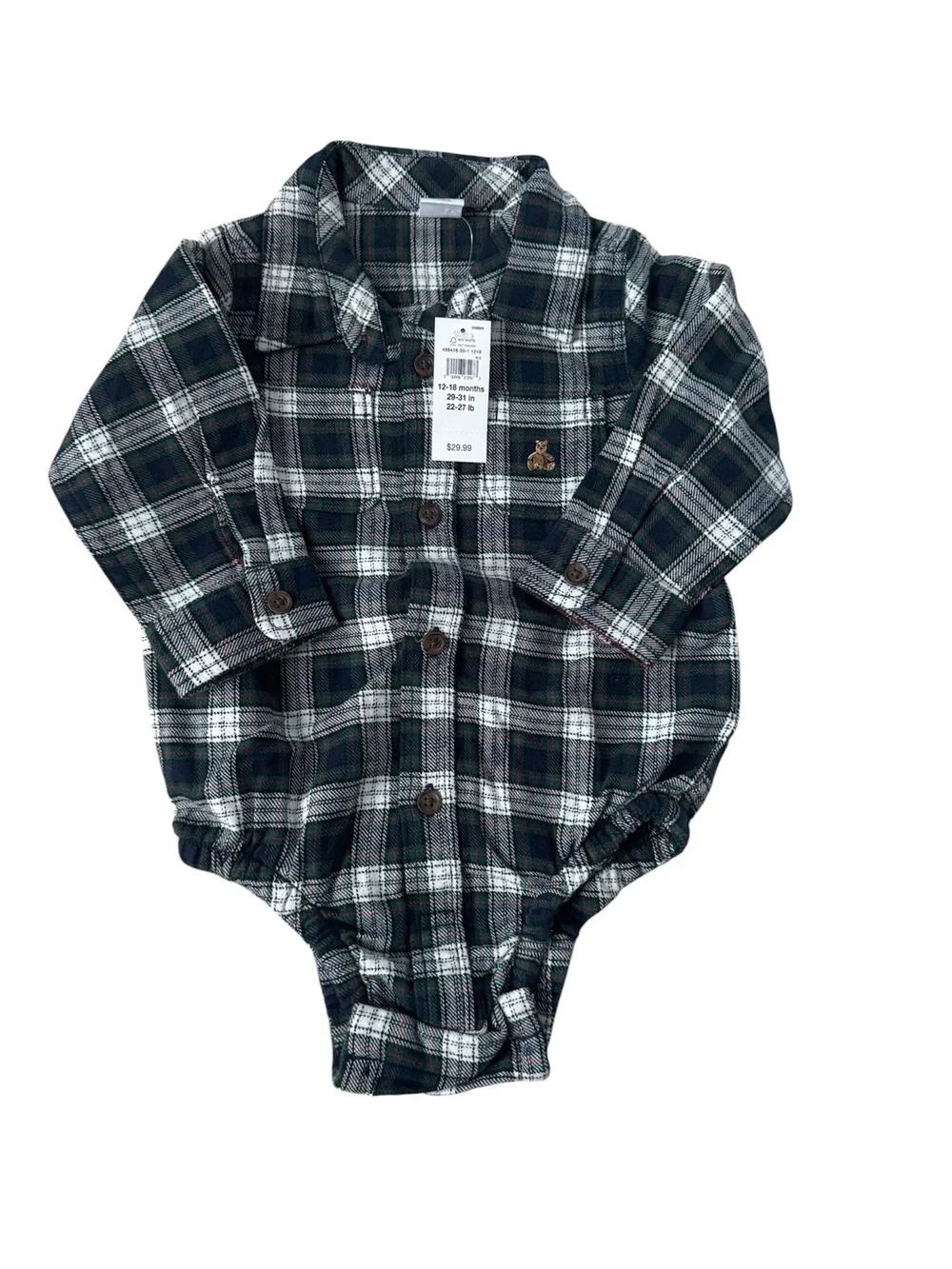 GAP Baby Flannel Bodysuit Size 12-18 months